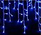 Cascata De Natal 400 LEDS Azul Fixa fio Branco 10,0m tomada macho e fêmea 127V. - Imagem 6