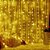 Cortina De Natal 300 LEDS Branco Quente 8 funções com controle remoto 3mx2m 220V. - Imagem 5