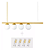 Pendente com 4 globos Moon 15x80x12cm Aluminio dourado e Vidro. - Imagem 2