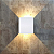 Arandela de Parede LED Prisma Quadrado Facho Duplo Aberto Externo 3000K 3W Bivolt 12x12x5cm Policarbonato Branco. - Imagem 2