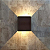 Arandela de Parede LED Prisma Quadrado Facho Duplo Aberto Externo 3000K 3W Bivolt 12x12x5cm Policarbonato Café. - Imagem 2