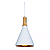 Pendente Aghata Cônico Ø24x40cm Alumínio Branco e Cobre. - Imagem 1