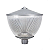 Luminária decorativa em acrílico prismática 16" com tampa cônica em alumínio e base fundida para poste 60,3mm E-27. - Imagem 2
