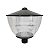 Luminária decorativa em policarbonato prismática 22" com tampa cônica em alumínio e base fundida para poste 60,3mm E-27. - Imagem 1