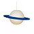 Pendente Saturno Ø53x29cm Polietileno Branco e Azul. - Imagem 1