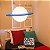Pendente Saturno Ø53x29cm Polietileno Branco e Azul. - Imagem 2