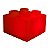 Luminária Bloco 14x20x20cm Polietileno Vermelho. - Imagem 1