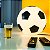 Luminária Bola de Futebol Ø25,5x24cm Polietileno Branco e Preto. - Imagem 3