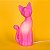 Luminária Gato Magrelo 33,5x15x8cm Polietileno Rosa. - Imagem 1
