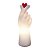 Luminária Mão Coração Coreano 32x11x11,5cm Polietileno Branco e Vermelho. - Imagem 1