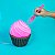Luminária Cupcake Ø16x20cm Polietileno Rosa e Marrom. - Imagem 2