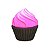Luminária Cupcake Ø16x20cm Polietileno Rosa e Marrom. - Imagem 1