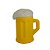 Luminária Chopp 25,5x21x15cm Polietileno Amarelo e Branco. - Imagem 1