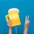 Luminária Chopp 25,5x21x15cm Polietileno Amarelo e Branco. - Imagem 5