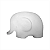 Luminária Elefante 22x10,5x18cm Polietileno Branco. - Imagem 1