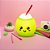 Luminária Coco Kawaii Ø17x18cm Polietileno Verde e Branco. - Imagem 2