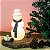 Luminária Boneco de Neve Ø13x35,5cm Polietileno Branco e Verde. - Imagem 3