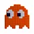 Luminária Fantasma Pac-Man 20x10,5x10,5cm Polietileno Laranja. - Imagem 1