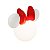 Luminária Minnie Clean 28x32,5x19,5cm Polietileno Branco e Vermelho. - Imagem 2