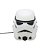 Luminária Stormtrooper 28,5x27x26cm Polietileno Branco e Preto. - Imagem 1