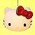 Pendente Hello Kitty 28x36x23cm Polietileno Branco, Vermelho e Preto. - Imagem 3