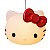 Pendente Hello Kitty 28x36x23cm Polietileno Branco, Vermelho e Preto. - Imagem 1