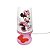 Abajur Pop Minnie 29,5x14,5x15,5cm Polietileno Branco, Rosa e Preto. - Imagem 1