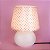 Abajur Micro Lampe Poá Rosa Ø15x20cm Polietileno Branco e Rosa. - Imagem 1