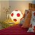 Luminária Bola de Futebol Ø25,5x24cm Polietileno Branco e Vermelho. - Imagem 1