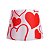 Abajur Micro Lampe Coração 23x19x12cm Polietileno Branco e Vermelho. - Imagem 1