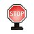 Luminária Placa Stop 34,5x25,5x0,8cm Polietileno Preto e Vermelho. - Imagem 2