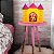 Luminária Castelo Bela 25x29,5x14,5cm Polietileno Amarelo e Rosa. - Imagem 4