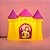 Luminária Castelo Bela 25x29,5x14,5cm Polietileno Amarelo e Rosa. - Imagem 3