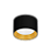 Plafon de Sobrepor LED Dhari Redondo Recuado 5000K 18,3W Bivolt Ø17,9x11cm Corpo Preto Acetinado e Refletor Dourado Acetinado. - Imagem 1