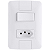 Conjunto 4x2 com 1 Interruptor Simples 6A 250V e 1 Tomada 2P+T 10A 250V Tramontina Aria Branco. - Imagem 1