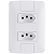 Conjunto 4x2 para 2 Tomadas 2 Polos + Terra Aria Branco 20A 250V Tramontina. - Imagem 1