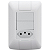 Conjunto 4x2 com 2 Interruptores Simples 6A 250V e 1 Tomada 2P+T 10A 250V Tramontina Aria Branco. - Imagem 1