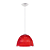 Luminária prismática 16 polegadas em acrílico vermelho e cabo PP branco E-27. - Imagem 1