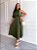 Vestido Midi Pérola - Verde Oliva - Imagem 3