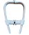 Puxador Polímero P Arco 19cm - 01 Furo - p/ Porta de Vidro - Imagem 2