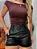 Shorts Feminino em Courino Cinto Fake Ref. 1881 - Imagem 2