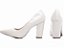 Sapato Scarpin Salto Quadrado Verniz Off White - Imagem 5