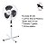 Ventilador De Coluna Pedestal Com 3 Velocidades Branco/Preto - Imagem 2
