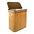 Cesto Roupa Suja Grande Duplo Retangular Bambu Com Tampa - Imagem 1