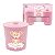 Kit Porta Algodão e Porta Sabonete Liquido + Lixeira - Rosa - Imagem 1