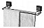 Suporte Porta Toalha Duplo Ventosa Preto Fosco 45cm Future - Imagem 1