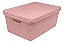 Caixa Organizadora Closet Multiuso  Decorativa Juta 15l Rosa - Imagem 1