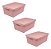 3 Caixa Organizadora Multiuso  Decorativa Juta 15 L Rosa - Imagem 1