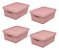 4 Caixas Organizadora 5 Litros Juta Organização Closet Rosa - Imagem 1