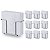Kit 10 Porta Guardanapos De Mesa Prata Aço Cromado Future - Imagem 1